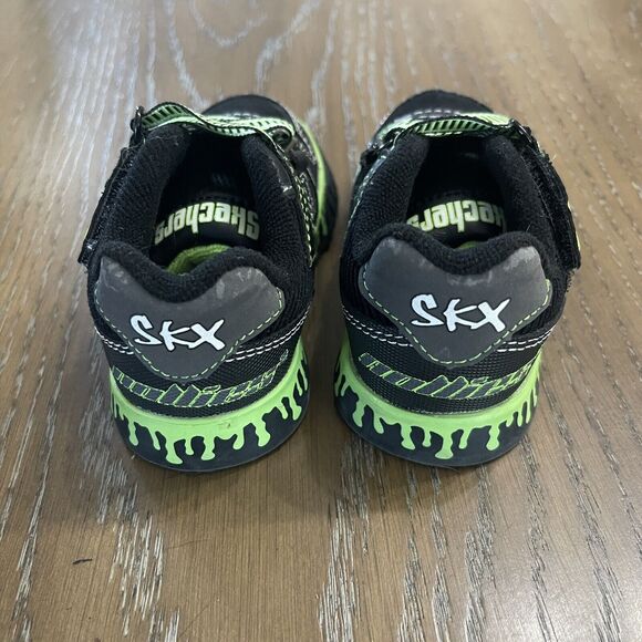 Skechers Super Z Nollies Sneakers Toddler Boys Size 5 Black Green Hook and Loop‎ - Picture 3 of 9